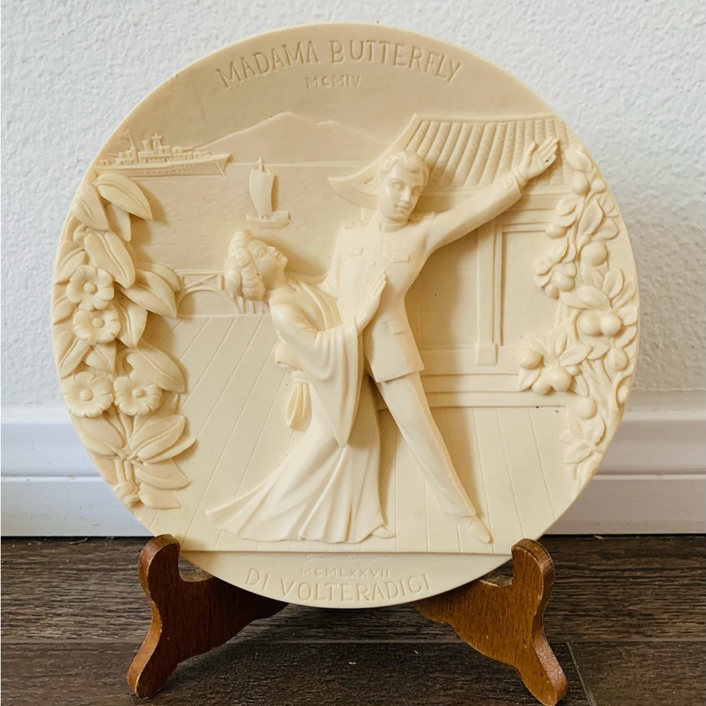 Madam Butterfly alabaster plate